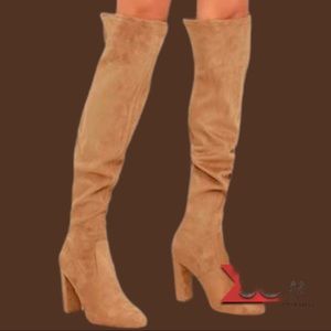 Steve Madden EMOTIONS CAMEL TAN SUEDE OVER THE KNEE BOOTS 8.5